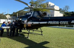 Helicóptero do Saer/Samu é acionado para transferência de paciente com infarto no sul de Santa Catarina
