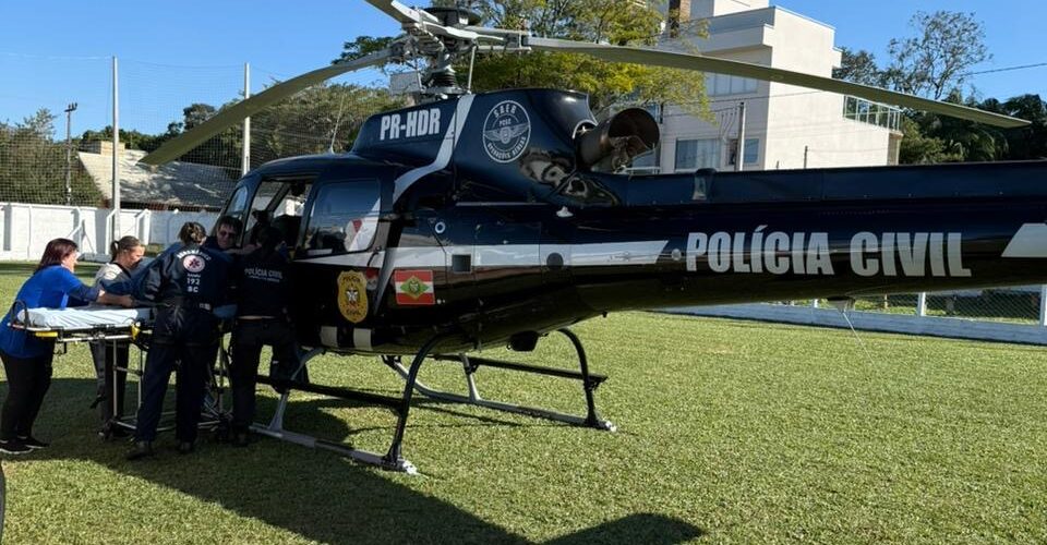 Helicóptero do Saer/Samu é acionado para transferência de paciente com infarto no sul de Santa Catarina