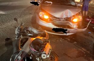 Dois acidentes com motos deixam feridos na SC-108 em Orleans