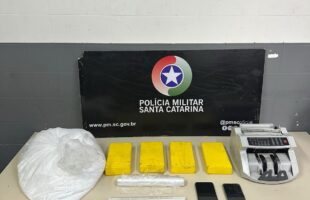 Droga apreendida em Criciúma