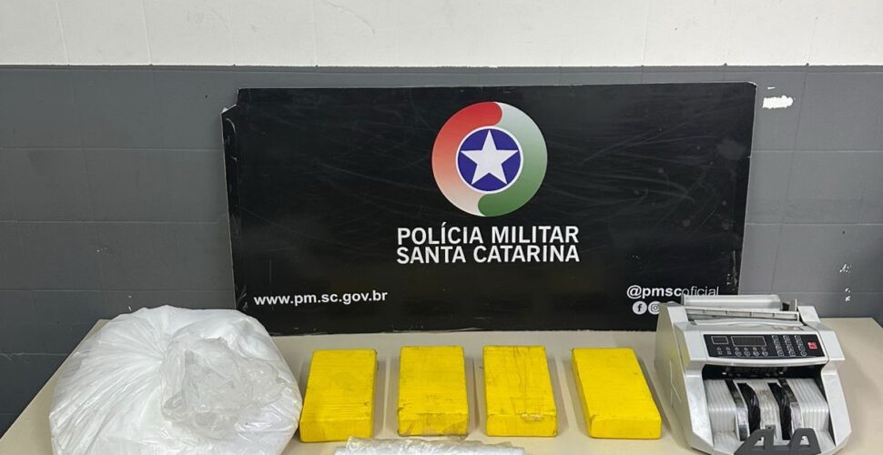 Droga apreendida em Criciúma