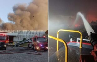 Incêndio de grandes proporções atinge fábrica da Colcci e mobiliza força-tarefa em Itajaí
