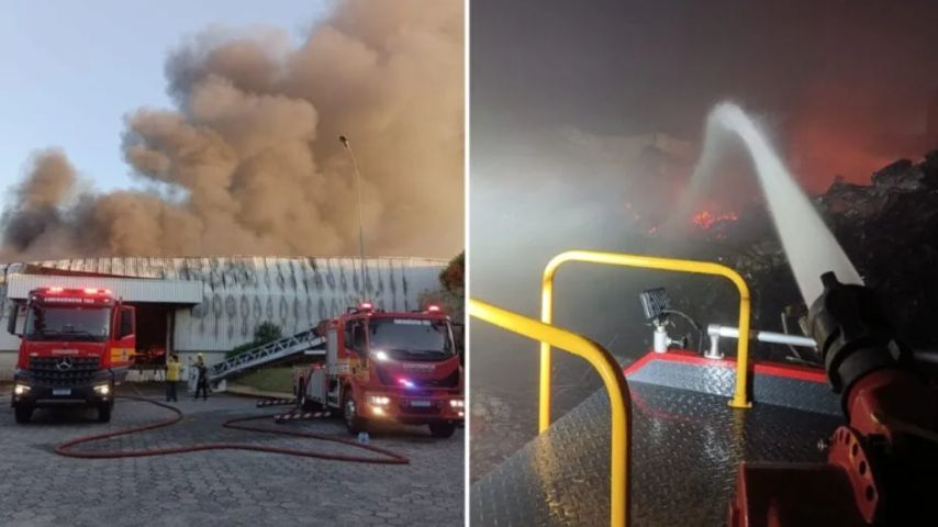 Incêndio de grandes proporções atinge fábrica da Colcci e mobiliza força-tarefa em Itajaí