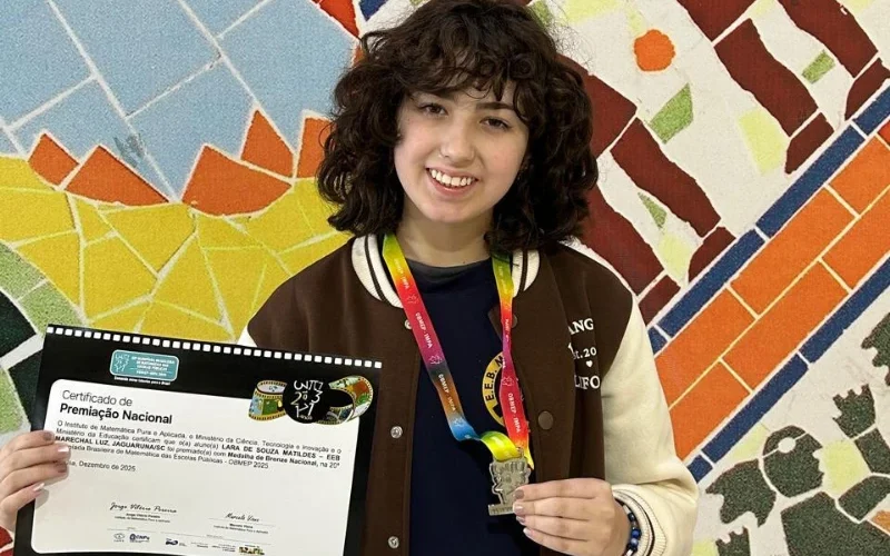 Estudante de Jaguaruna conquista medalhas na Olimpíada Brasileira de Matemática