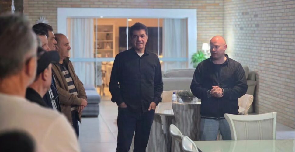 Clésio Salvaro, pré-candidato a deputado estadual pelo PSD, participa de encontro político em Lauro Müller