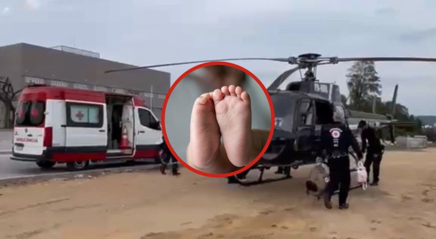Bebê de 10 meses sofre fratura no crânio após cair da cama em Braço do Norte