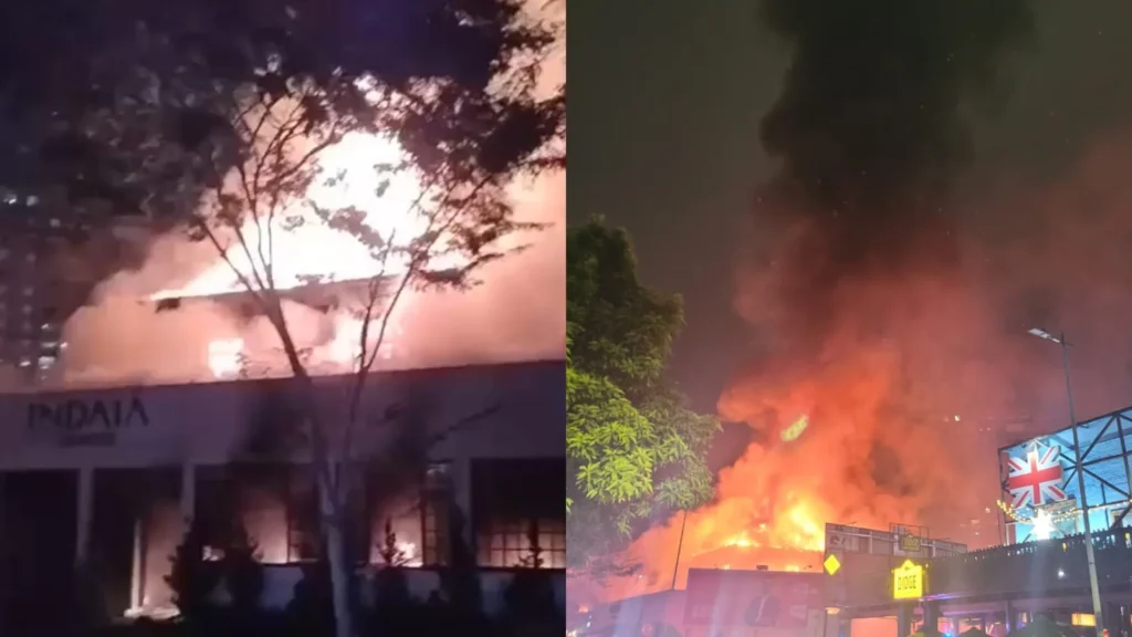 Casa de eventos é interditada após incêndio de grandes proporções em Joinville