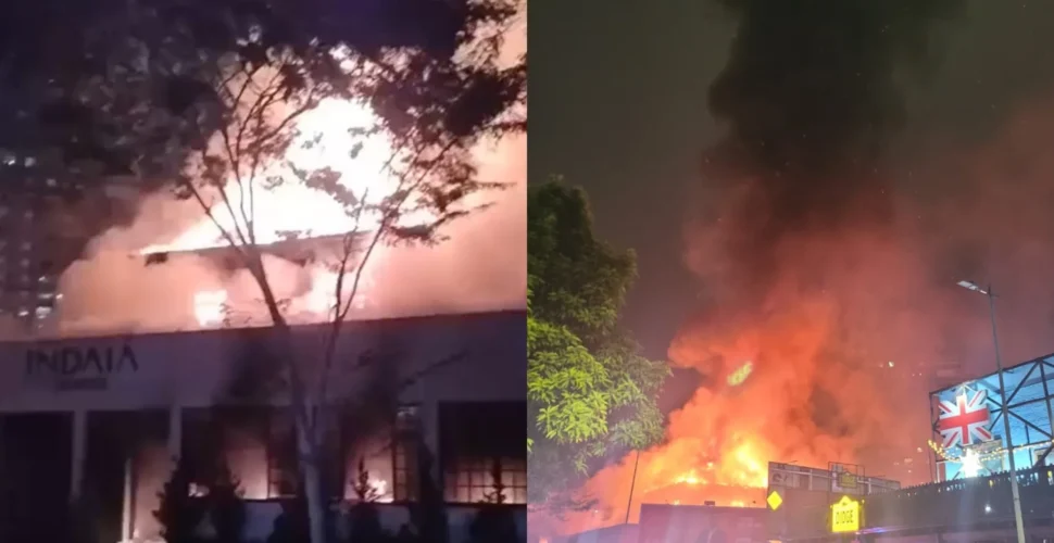 Casa de eventos é interditada após incêndio de grandes proporções em Joinville