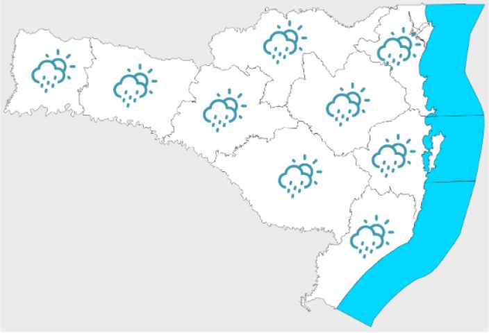 Santa Catarina terá semana de chuva, frio e risco de temporais