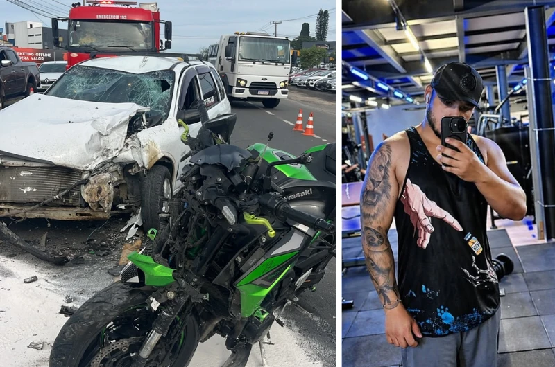 Jovem morre após colisão frontal entre carro e moto em Içara