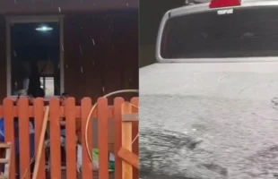 Neve é registrada no topo da Serra Catarinense durante passagem de massa polar