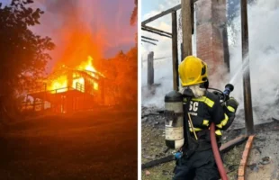 Incêndio destrói chalé de empreendimento turístico em Imaruí