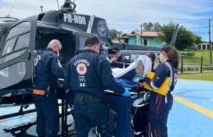 Idoso sofre traumatismo craniano grave após cair de árvore em Meleiro